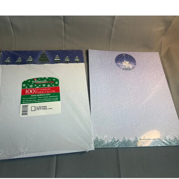 Holiday Paper LOT of 2 Holiday letterhead 125+ printer paper Sonburn II - Picture 1 of 6